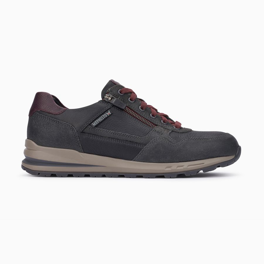 Mephisto BRADLEY Suede Læder Sko 8623075-JK - Joggesko Herre Mørke Grå